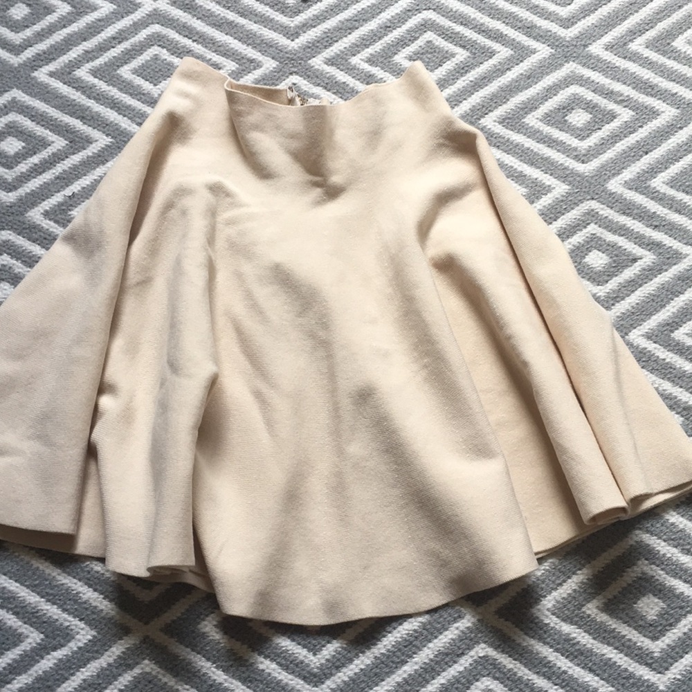 ANGL Cream Skater Skirt Size Small | Style # 21036